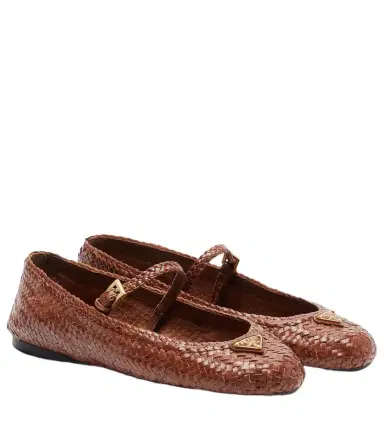 Prada Woven leather Mary Jane flats | Thumbnail 1