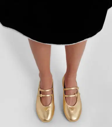 Prada Metallic leather Mary Jane flats | Thumbnail 6 Prada Metallic leather Mary Jane flats | Thumbnail 6