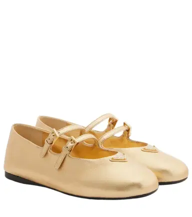 Prada Metallic leather Mary Jane flats | Thumbnail 1 Prada Metallic leather Mary Jane flats | Thumbnail 1