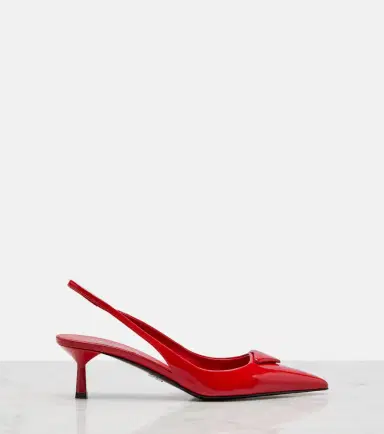Prada 55 patent leather slingback pumps | Thumbnail 2