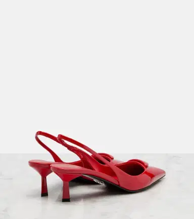 Prada 55 patent leather slingback pumps | Thumbnail 4