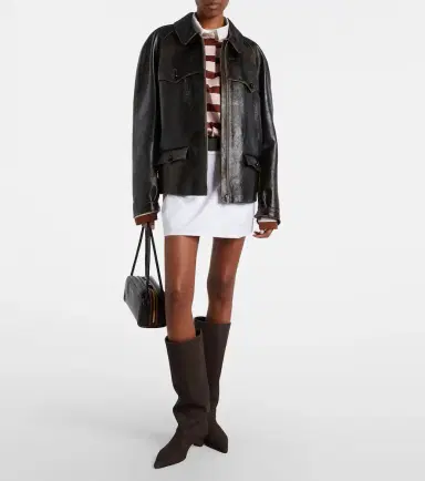 Prada Leather knee-high boots | Thumbnail 5
