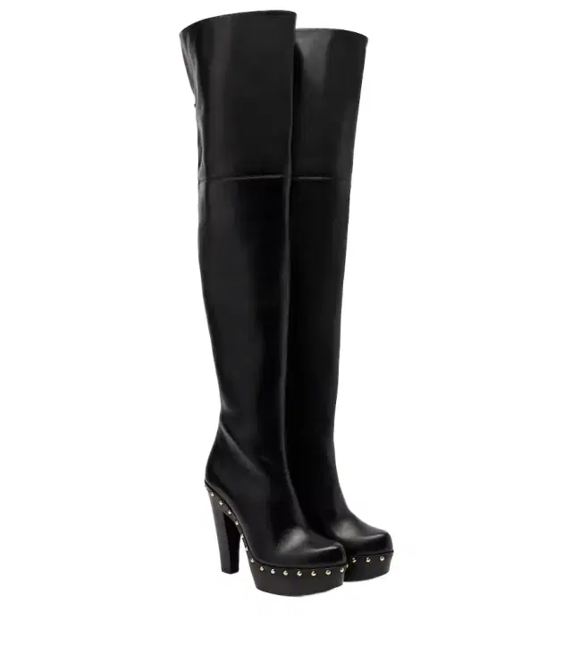 Chloe Chloé Lola studded leather over-the-knee boots
