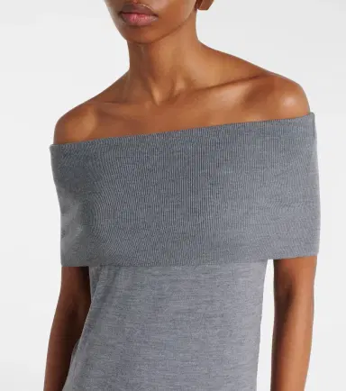 Jardin des Orangers Off-shoulder virgin wool maxi dress | Thumbnail 5