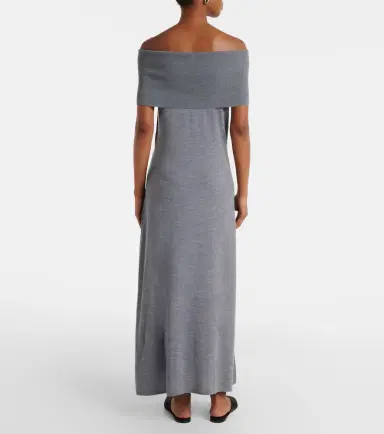 Jardin des Orangers Off-shoulder virgin wool maxi dress | Thumbnail 6