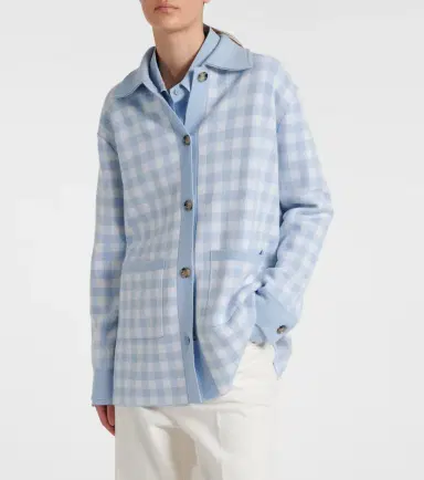 Jardin des Orangers Gingham wool and cashmere cardigan | Thumbnail 4 Jardin des Orangers Gingham wool and cashmere cardigan | Thumbnail 4