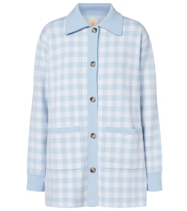 Jardin des Orangers Gingham wool and cashmere cardigan