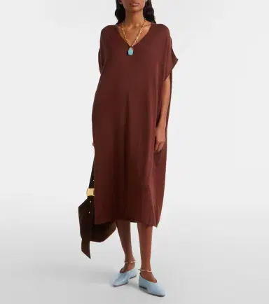 Jardin des Orangers Cotton, silk, and cashmere midi dress | Thumbnail 4 Jardin des Orangers Cotton, silk, and cashmere midi dress | Thumbnail 4
