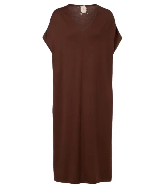 Cotton, silk, and cashmere midi dress