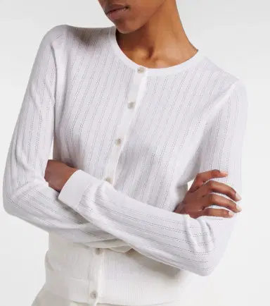 Jardin des Orangers Pointelle virgin wool cardigan | Thumbnail 2