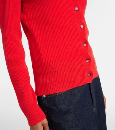 Jardin des Orangers Ribbed-knit scalloped wool and cashmere cardigan | Thumbnail 3