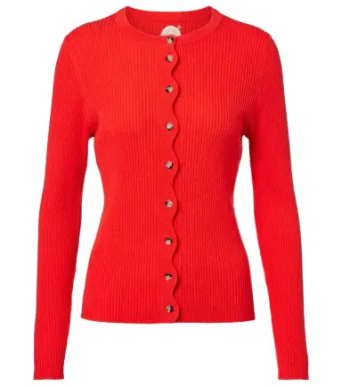 Jardin des Orangers Ribbed-knit scalloped wool and cashmere cardigan | Thumbnail 1