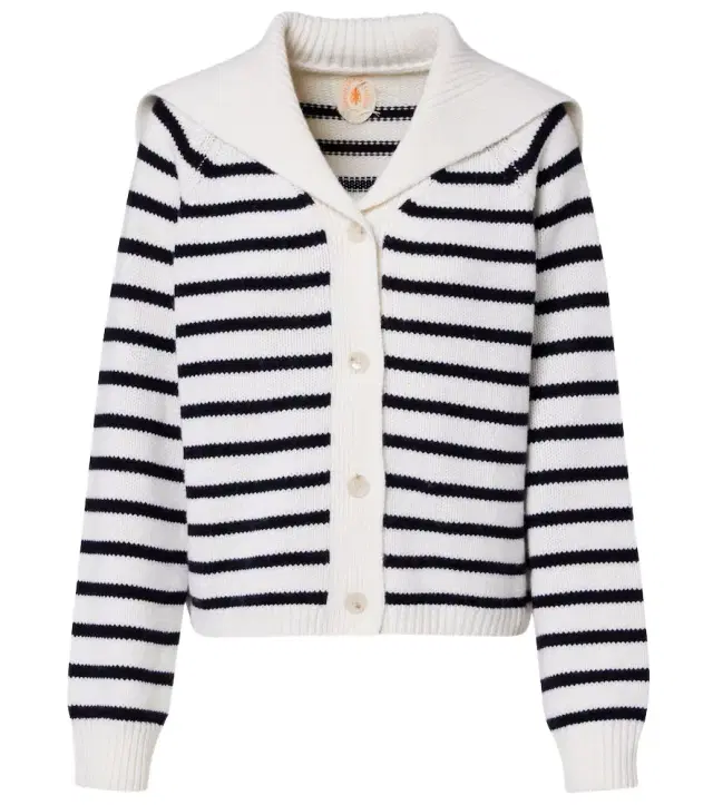 Striped wool and cashmere cardigan