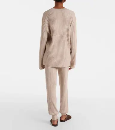 Jardin des Orangers Ribbed-knit cotton and cashmere sweatpants | Thumbnail 6