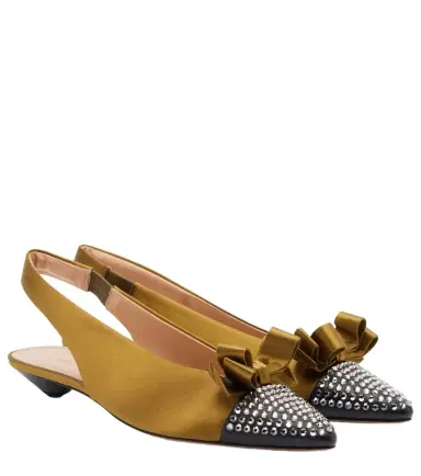 Chloé Chloé Alba 20 embellished satin slingback pumps | Thumbnail 1 Chloé Chloé Alba 20 embellished satin slingback pumps | Thumbnail 1