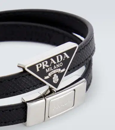 Prada Logo Saffiano leather bracelet | Thumbnail 2