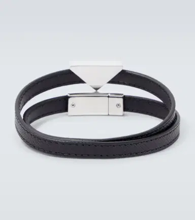 Prada Logo Saffiano leather bracelet | Thumbnail 3