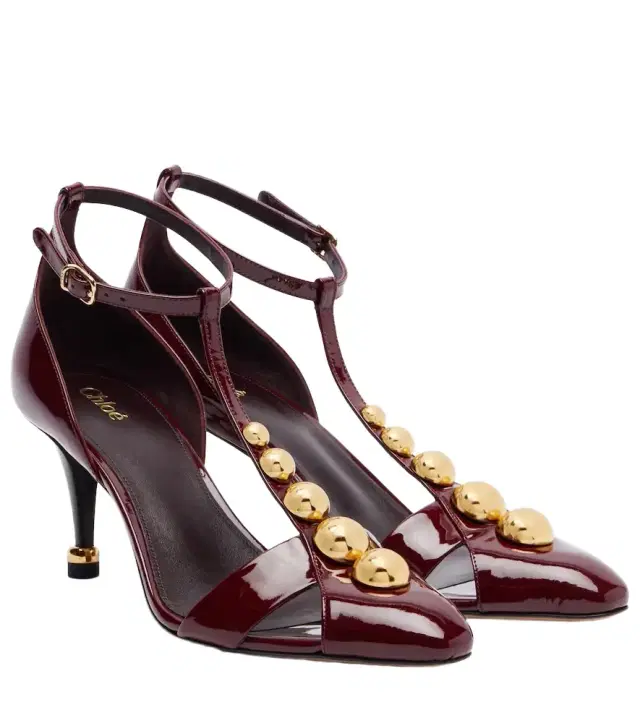 Chloe Chloé Cleia 70 studded patent leather pumps