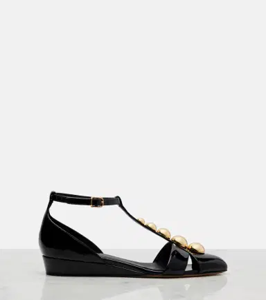 Chloé Chloé Cleia studded patent leather wedges | Thumbnail 2 Chloé Chloé Cleia studded patent leather wedges | Thumbnail 2