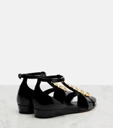 Chloé Chloé Cleia studded patent leather wedges | Thumbnail 4 Chloé Chloé Cleia studded patent leather wedges | Thumbnail 4