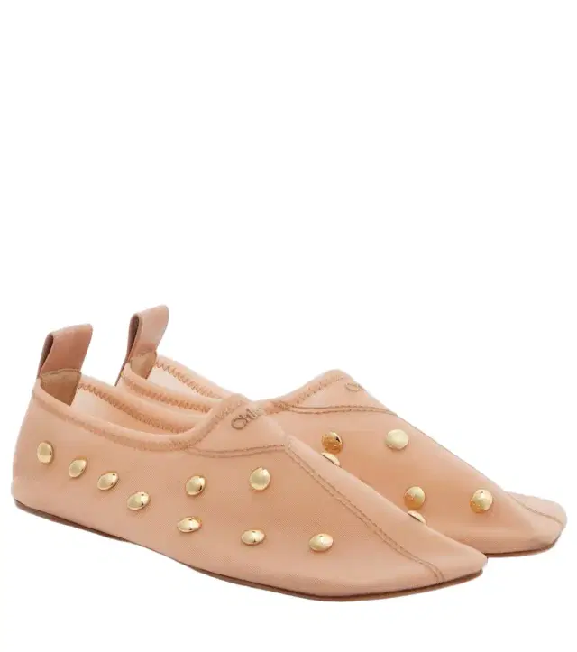 Chloe Chloé Rita studded mesh flats