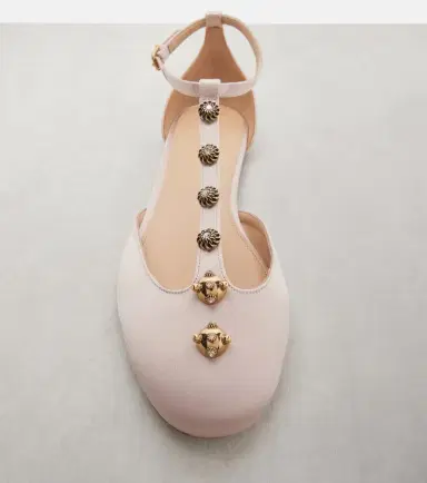 Chloé Chloé Celeste embellished satin flats | Thumbnail 3