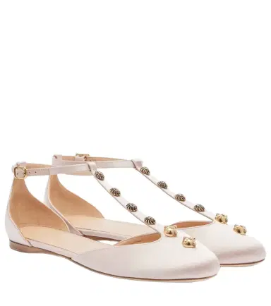 Chloé Chloé Celeste embellished satin flats | Thumbnail 1