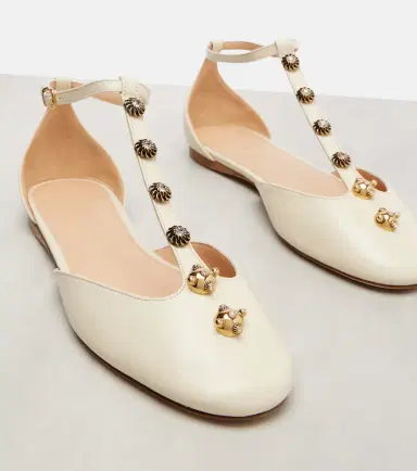 Chloé Chloé Celeste embellished leather flats | Thumbnail 3