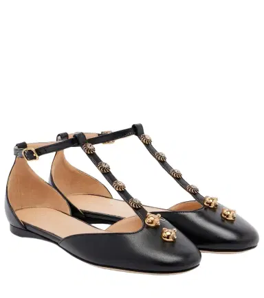 Chloé Chloé Celeste embellished leather flats | Thumbnail 1
