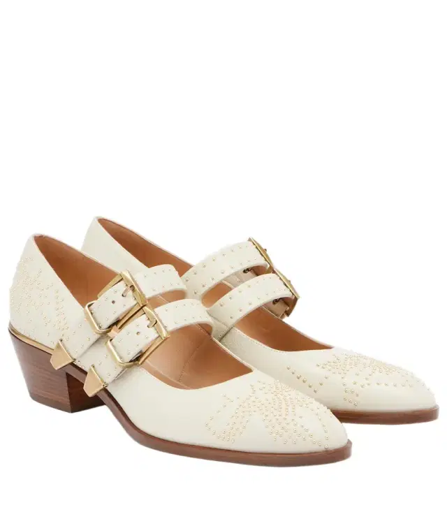 Chloe Chloé Susan studded leather Mary Jane pumps