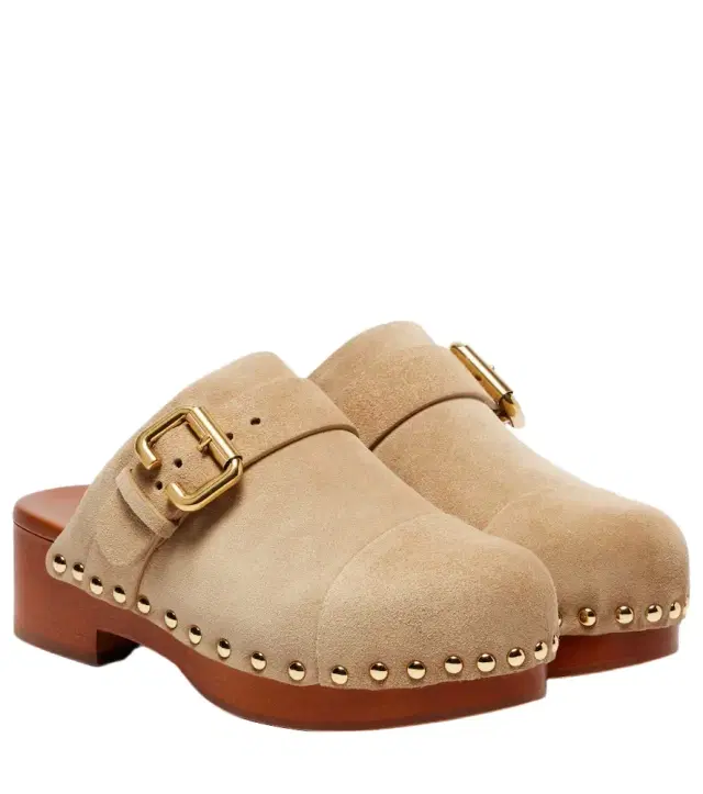 Chloe Chloé Jeannette 40 embellished suede clogs