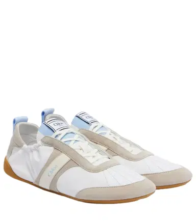Chloe Chloé Chloé Kick suede-trimmed sneakers | Thumbnail 1 Chloe Chloé Chloé Kick suede-trimmed sneakers | Thumbnail 1