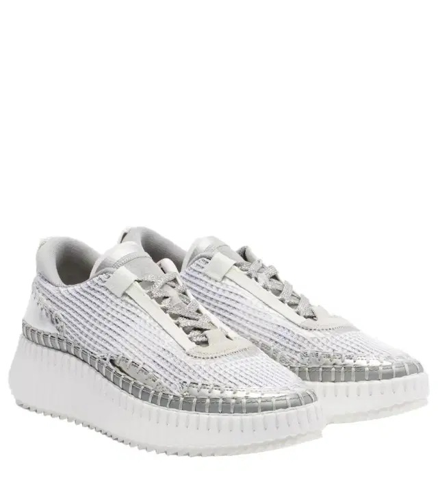 Chloe Chloé Nama metallic-effect platform sneakers