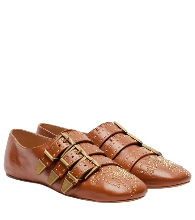 Chloe Chloé Susanna studded leather ballet flats