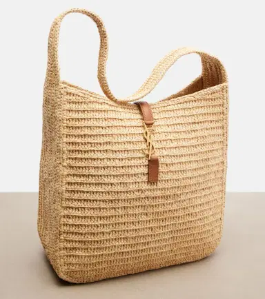 Saint Laurent Le 5 à 7 Large raffia shoulder bag | Thumbnail 2