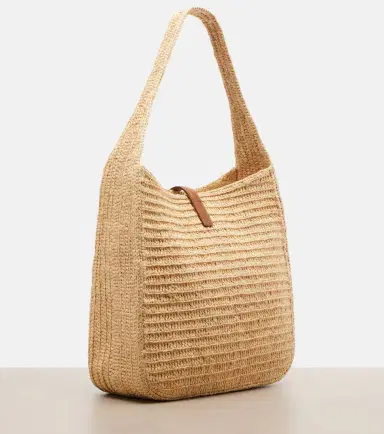 Saint Laurent Le 5 à 7 Large raffia shoulder bag | Thumbnail 3