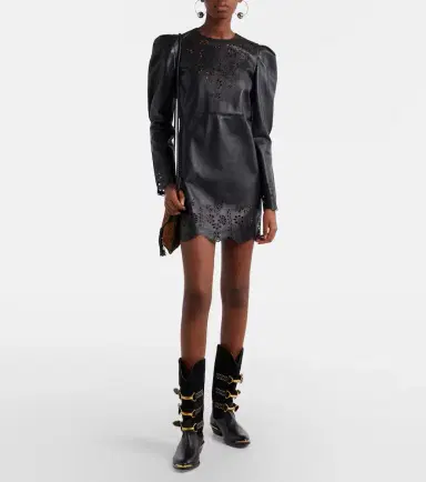 Isabel Marant Nala laser-cut leather minidress | Thumbnail 3