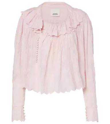 Isabel Marant Zelly embroidered cotton and silk blouse | Thumbnail 1 Isabel Marant Zelly embroidered cotton and silk blouse | Thumbnail 1