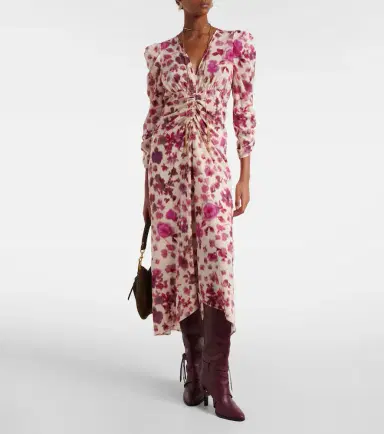 Isabel Marant Albini floral silk-blend midi dress | Thumbnail 6