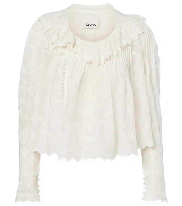 Zelly embroidered cotton and silk blouse