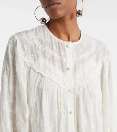 Isabel Marant Zame embroidered cotton and silk minidress | Thumbnail 2 Isabel Marant Zame embroidered cotton and silk minidress | Thumbnail 2