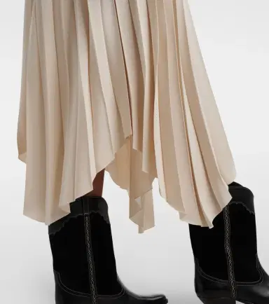 Isabel Marant Felixa plissé crêpe midi skirt | Thumbnail 3