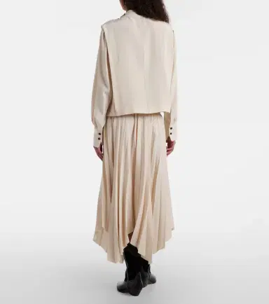 Isabel Marant Felixa plissé crêpe midi skirt | Thumbnail 4