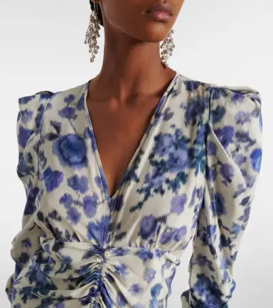 Isabel Marant Albini floral silk-blend midi dress | Thumbnail 5