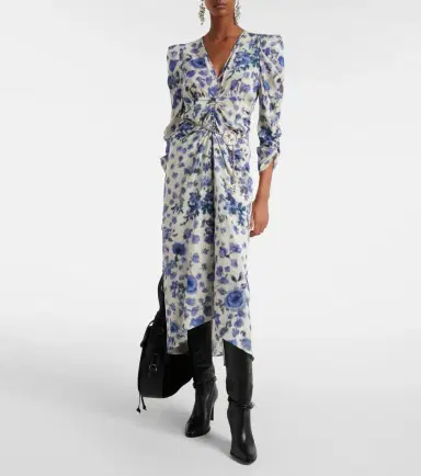 Isabel Marant Albini floral silk-blend midi dress | Thumbnail 6