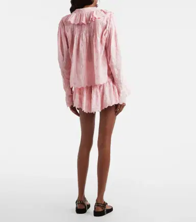 Isabel Marant Embroidered cotton and silk shorts | Thumbnail 5