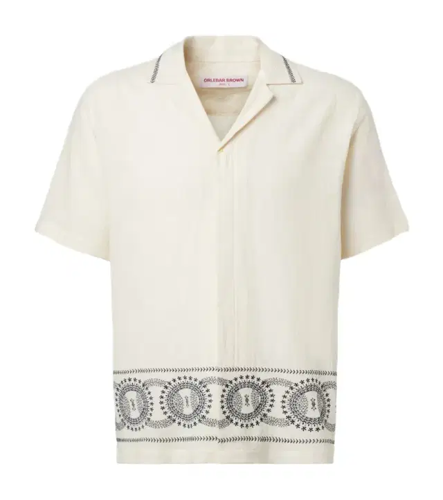Orlebar Brown Maitan printed cotton bowling shirt
