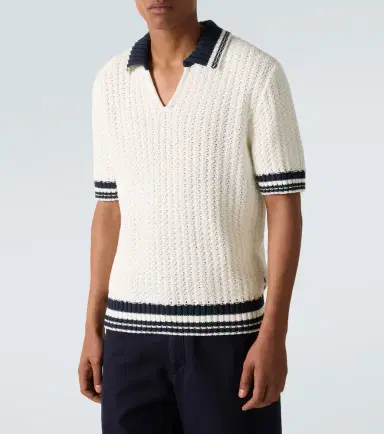 Orlebar Brown Swift crochet striped cotton polo shirt | Thumbnail 2