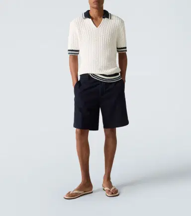 Orlebar Brown Swift crochet striped cotton polo shirt | Thumbnail 3