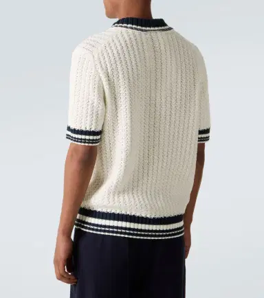 Orlebar Brown Swift crochet striped cotton polo shirt | Thumbnail 4